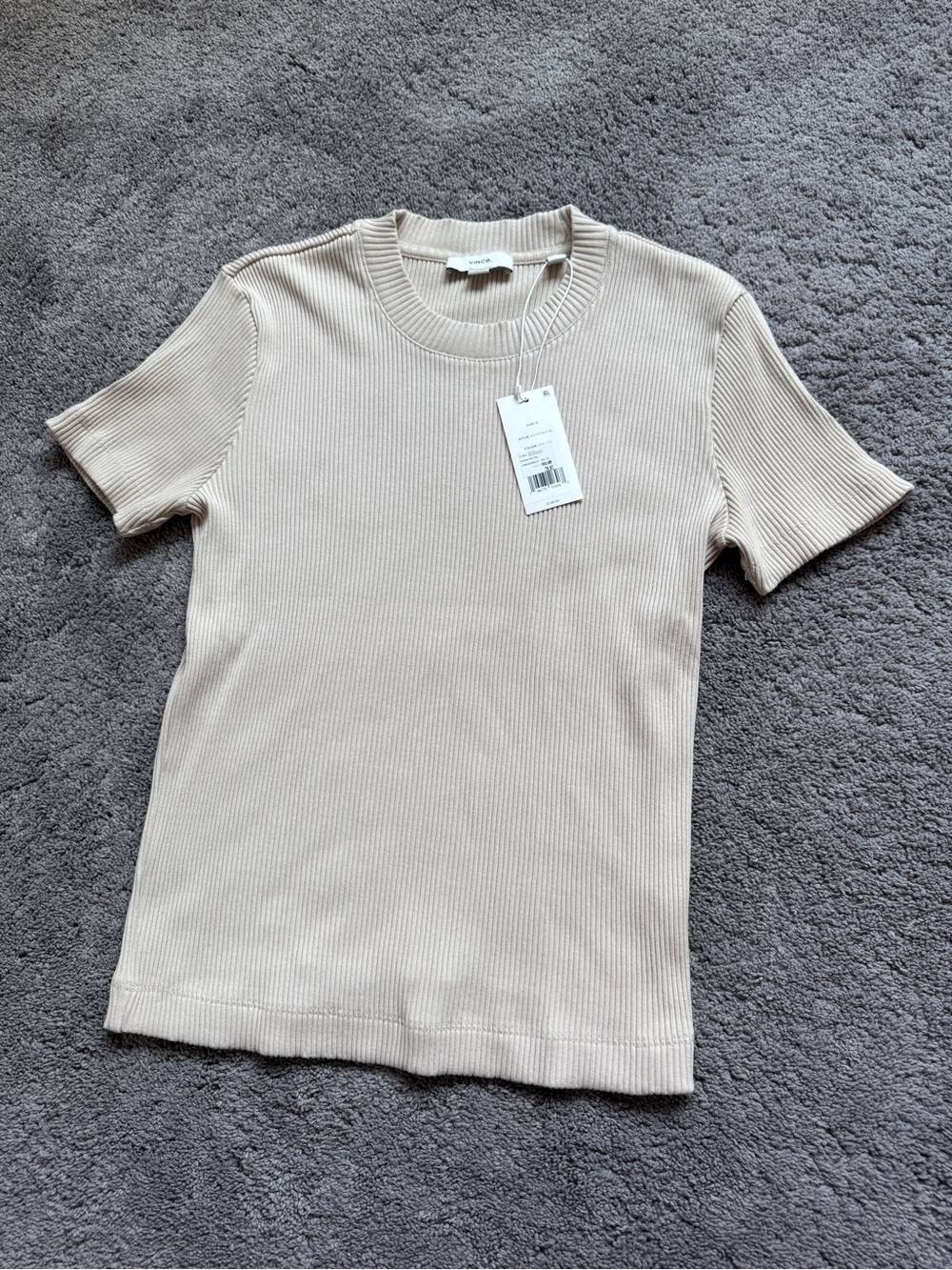 Vince Short-Sleeve Ribbed Tee size M